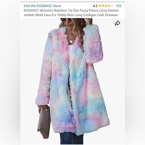 Rainbow Fur Coat Taylor Swift Eras Tour Festival wear